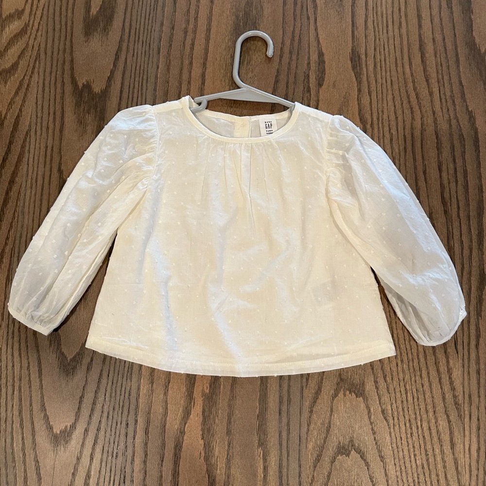 GAP white poplin top 2t